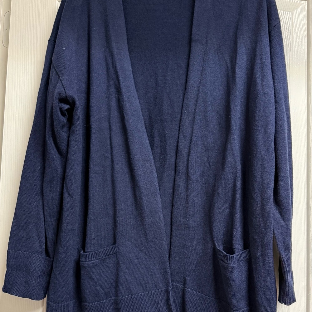J. Jill Deep Blue Cardigan with Pockets